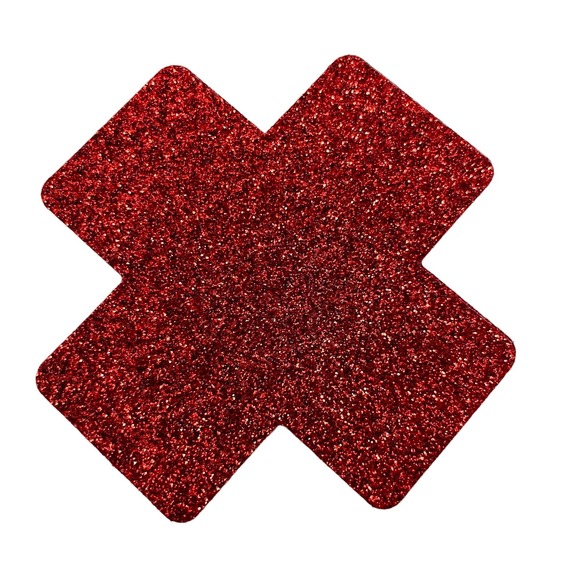 Red Glitter X Nipple Pastie - Picture 1 of 4